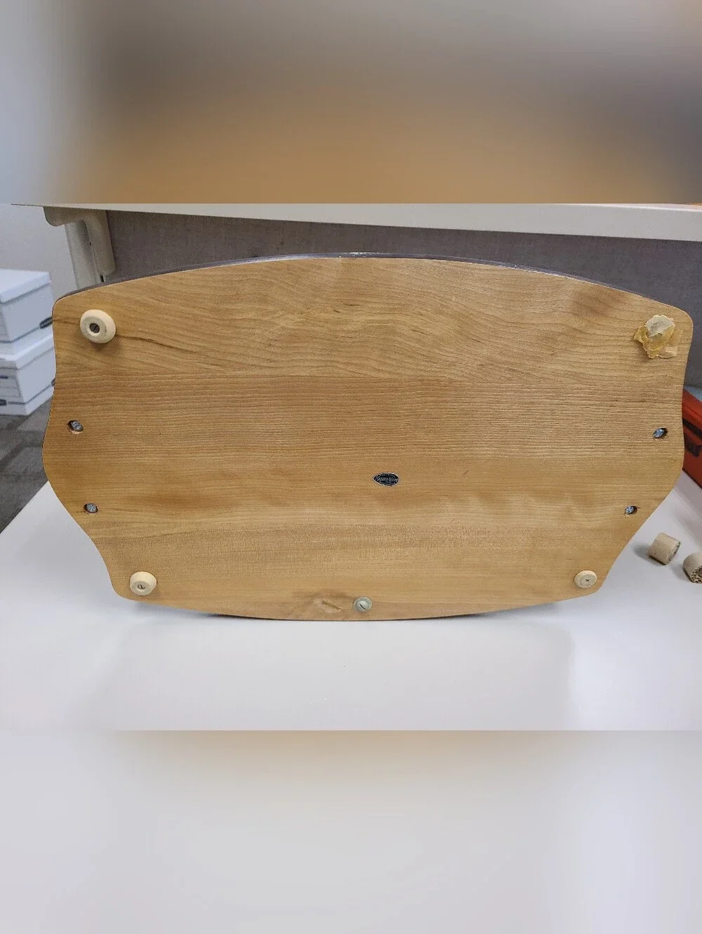 Kasuga Ware Wood Carving Board with Handles and Metal Fowl holder attachment